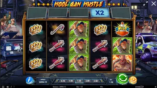 Hooligan Hustle slot game with expanding reels